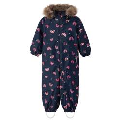 NAME IT Baby-Mädchen NMFSNOW10 Suit Rainbow FO Schneeanzug, Dark Sapphire, 80 von NAME IT