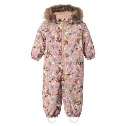 NAME IT Baby-Mädchen NMFSNOW10 Suit WILD Flower FO Schneeanzug, Stucco, 80 von NAME IT