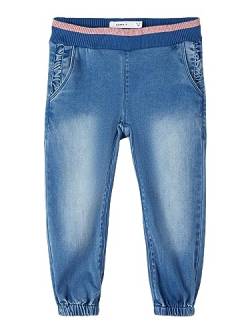 NAME IT Baby - Mädchen Nmfbella Shaped Round 1510-to Noos Jeanshose, Medium Blue Denim, 86 EU von NAME IT