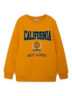 NAME IT Boy's NKMLAUGE LS SWE BRU Sweatshirt, Flame Orange, 122/128 von NAME IT