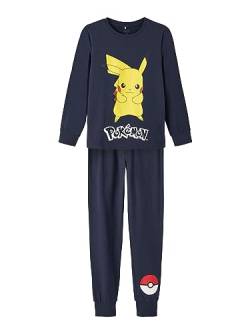 NAME IT Boy's NKMNASH Pokemon LS NIGHTSET NOOS Sky Schlafanzug, Dark Sapphire, 158/164 von NAME IT