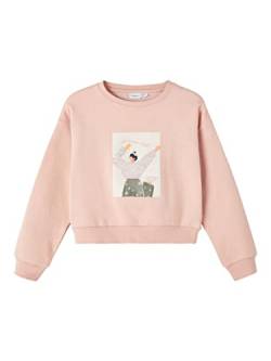 NAME IT Girl's NKFTANISE LS Loose Short Sweat BRU Sweatshirt, Rose Smoke, 116 von NAME IT