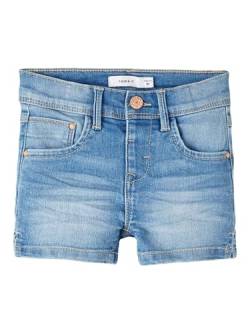 NAME IT Girl's NMFSALLI DNMTHRIS TB Shorts, Medium Blue Denim, 110 von NAME IT