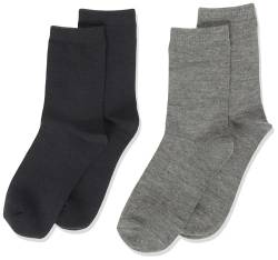 NAME IT Jungen NKMWAK Wool 2 Pack XXIII Socken, Grey Melange, 110W / 116L von NAME IT