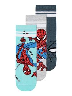 NAME IT Jungen NMMARN Spiderman 3PK MAR Socken, Tibetan Stone/Pack:3p Tibetan+lig.Grey Mel+Stormy weat, 22W / 24L von NAME IT