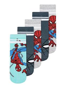 NAME IT Jungen NMMARN Spiderman 5PK MAR Socken, Tibetan Stone/Pack:3p Tibetan+lig.Grey Mel+Stormy weat, 25W / 27L von NAME IT