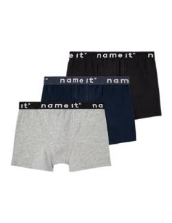 NAME IT Jungen Nkmboxer 3p Noos Unterhose, Black/Pack:w/ Grey Mel. + Dark Sapp., 110 EU von NAME IT