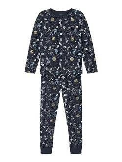 NAME IT Jungen Nkmnightset Dark Safir Space Noos Pyjamaset, Dark Sapphire, 110-116 EU von NAME IT