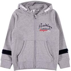 NAME IT Kinder Sweatjacke mit Kapuze für Mädchen in grau 146-152/11-12 Jahre von NAME IT