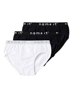 NAME IT Kindern NKFBRIEFS 3P Black NOOS Boxershorts, 122-128 von NAME IT