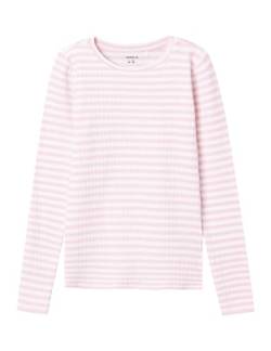 NAME IT Mädchen NKFSURAJA XSL LS TOP NOOS Langarmshirt, Parfait Pink/Pattern:Stripe, 122/128 cm von NAME IT
