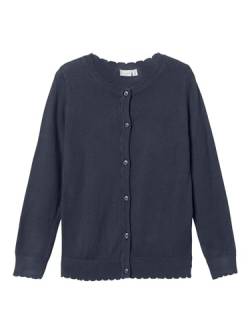 NAME IT Mädchen NKFVAMONE LS Knit Card K NOOS Strickjacke, Dark Sapphire, 158/164 von NAME IT