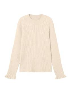 NAME IT Mädchen NKFVIANNA LS Slim Knit N Strickpullover, Buttercream, 140 cm von NAME IT