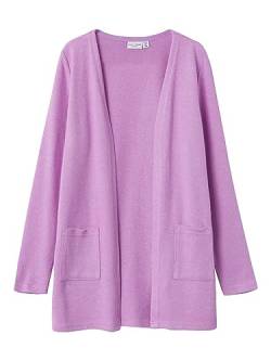 NAME IT Mädchen NKFVICTI LS Knit Card L NOOS Strickjacke, Violet Tulle, 134/140 von NAME IT