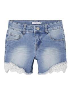 NAME IT Mädchen Nkfsalli Slim Dnm 5372-ha Noos Jeans Shorts, Medium Blue Denim, 158 EU von NAME IT