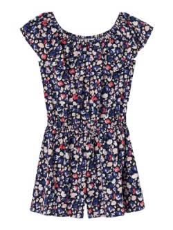 NAME IT Mädchen Nkfvinaya Ss Playsuit Fffff Noos, Dark Sapphire/Print:Leo, 122 von NAME IT