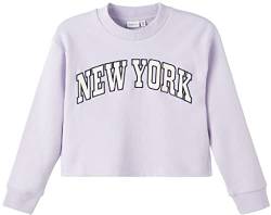 NAME IT Mädchen kürzeres Sweatshirt New York nkfOKA (134-140, Purple) von NAME IT