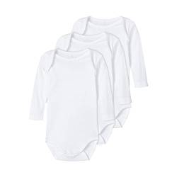 NAME IT Unisex Baby Nbnbody 3p Solid White 3 Noos Schlafanzug, Bright White, 50 EU von NAME IT