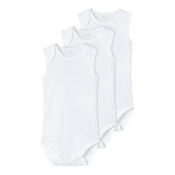 NAME IT Unisex Baby Nbnbody 3p Tank Solid White 3 Noos Schlafanzug, Bright White, 56 EU von NAME IT