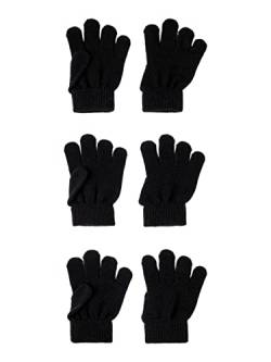 NAME IT Unisex Kinder NKNMAGIC Gloves 3P NOOS Handschuhe, Black/Pack:3 Pack with All Black, 4 (3er von NAME IT