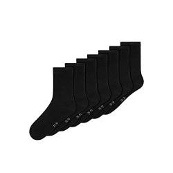 NAME IT Unisex Kinder NKNSOCK 7P SOLID NOOS Socken, Schwarz, 19-21 von NAME IT