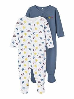 Name IT Baby Jungen Nbmnightsuit 2p W/F China Blue Bear Noos Schlafanzug, China Blue, 80 EU von NAME IT