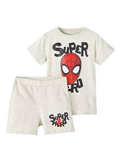 Name It Jungen NMMAJS Spiderman SS NIGHTSET MAR Schlafanzug, Light Grey Melange, 98 von NAME IT