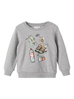 Name It Jungen NMMORM Light Sweat Box BRU Sweatshirt, Grey Melange, 92 von NAME IT