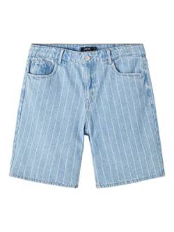name it Boy's NLMPINIZZA DNM DAD Shorts, Light Blue Denim/Stripes:Pinstripes, 140 von NAME IT