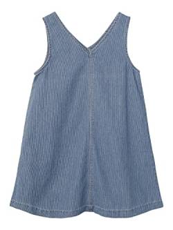 name it Girl's NKFFRIDA SL Loose DNM Dress 2717-IP F Kleid, Medium Blue Denim/Stripes:White, 128 von NAME IT