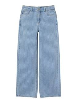 name it Girl's NLFPINIZZA DNM HW Wide Pant Hose, Light Blue Denim/Stripes:Pinstripes, 146 von NAME IT