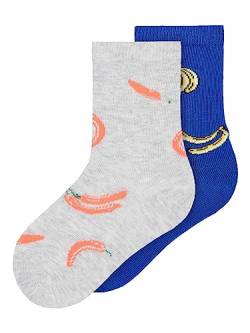 name it Men's NMMDEAN 2P Socken, Surf The Web/Pack:Light Grey Melange, 22/24 von NAME IT