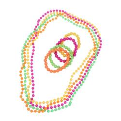 NAMOARLY 16St kunststoffperlen damenschmucksets presents for women Die Plastikperle neonfarben gifts for women hand schmuck Neon-Party eine Halskette nachts Armband lange Perlen Perlenkette von NAMOARLY
