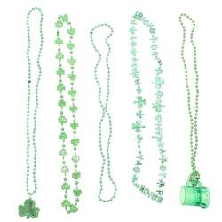 NAMOARLY 5St Irische Festival-Perlenkette Kinder Halskette irische geschenke Halsketten eine Halskette Irland-Parade-Dekor Halskette zum Heiligen Patrick Tag bilden Yingschi Korn von NAMOARLY