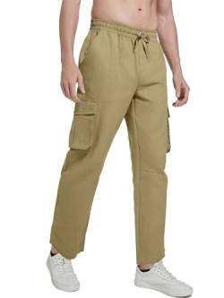 NANAMEEI Cargo Hosen Männer Cargohose Baumwolle Herren Cargohose Herren Stretch Jogginghose Männer Baggy Khaki XL von NANAMEEI