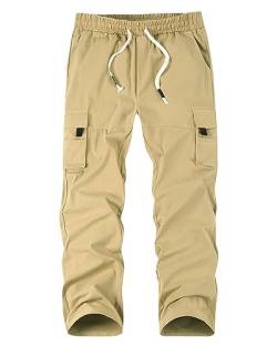 NANAMEEI Cargo Jogginghose Herren Baggy Hosen Cargo Männer Cargohose Herren Regular Fit Khaki 2XL von NANAMEEI