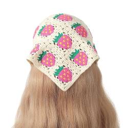 Beige Sonnenblumen-Haarband, 100% handgefertigt, gehäkeltes Haarbandana, Haarschal, Dreiecks-Stirnbänder, Häkel-Haarband, Kopftuch für Frauen und Mädchen von NANZU