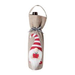 NANZU 30 * 12 cm 3 stücke Kuchen Stickerei Kordelzug Weihnachten Wein Flasche Abdeckung Taschen Weihnachten Dekorative Rotwein Flasche Abdeckung von NANZU