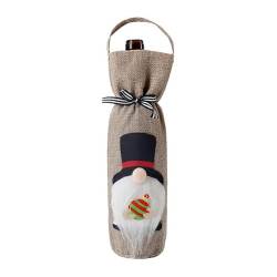 NANZU 30 * 12 cm 3 stücke Kuchen Stickerei Kordelzug Weihnachten Wein Flasche Abdeckung Taschen Weihnachten Dekorative Rotwein Flasche Abdeckung von NANZU