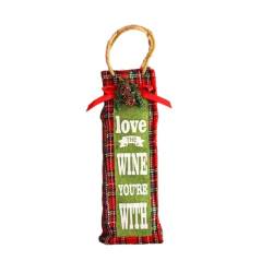 NANZU 32 * 20CM Weihnachten Wein Flasche Abdeckung Taschen Rotwein Flasche Handtasche Weihnachten Dekorative Santa Wein Flasche Abdeckung von NANZU