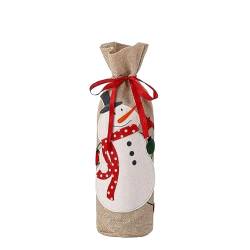 NANZU 33 * 13 cm 2 stücke Santa Schneemann Weihnachten Wein Flasche Abdeckung Taschen Kordelzug Weihnachten Dekorative Santa Wein Flasche Abdeckung von NANZU