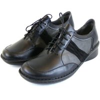 NAOT Naot Mezzo schwarz grau Damen Schuhe Halbschuhe Leder Fußbett 17240 Schnürschuh von NAOT