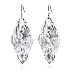 Baumelnde Ohrringe für Frauen, hohle Blätter-Ohrringe für Frauen, modische 925er-Sterlingsilber, Nadel-Ohrringe, Schmuck für Frauen, Hochzeit, Valentinstag, Jahrestag, Muttertag von NAPRDNA