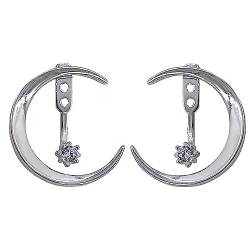 Mondohrringe 925er Sterlingsilber Nadelohrringe für Damen Ohrringe für Teenager Mädchen Hypoallergene Ohrringe Trendige Ohrringe Geschenk für Hochzeit Valentinstag Jubiläum Geburtstag Muttertag-Silber von NAPRDNA