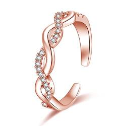 NAPRDNA Verstellbare Ringe für Frauen Versprechenringe für Sie Infinity Ring Statement Ring Cubic Zirkonia Ring Forever Love 18 Karat vergoldete Ringe, Vergoldet von NAPRDNA