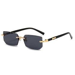 NAQ Vintage Quadrat Sonnenbrille Randlose Sonnenbrille Mode UV400 Candy Farbe Sonnenbrille für Frauen Männer Retro Durchsichtige Linse Rahmenlose Bunte Sonnenbrille (F8) von NAQ