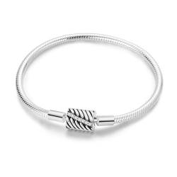 NARMO 925 Sterling Silber Armbänder für Frauen Schlange Kette Armband fit Pandora Charm Perlen Minimalismus Armbänder 6.7in von NARMO