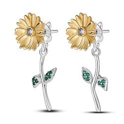 NARMO 925 Sterling Silber Ohrringe Ohrstecker für Frauen Sonnenblume Ohrstecker Blume Ohrringe für Frauen von NARMO