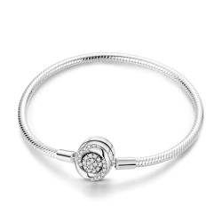 NARMO Armband für Frauen 925 Sterling Silber Schlange Kette Armband fit Pandora Charm 7.9in von NARMO