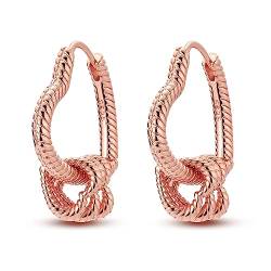 NARMO Herz geformte Reifen Ohrringe für Frauen 925 Sterling Silber Ohrringe Rose Gold Herz Dangle Hoops Ohrringe von NARMO